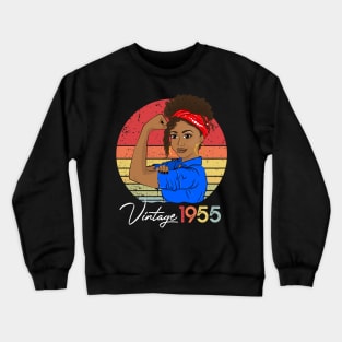 1955 Vintage 66th Birthday 66 Year Old Bday Born In 1955 Crewneck Sweatshirt